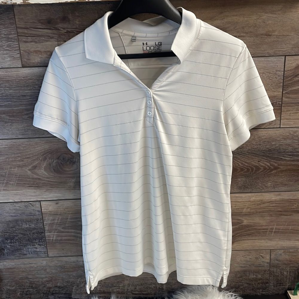 Under Armour Ladies Golf Heatgear Shirt “The Legend” Size L White